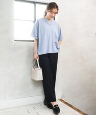 OLKFD23089 eur3(エウルキューブ) 【大きいサイズ】シア―スリーブカットソー ライトブルー