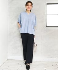 OLKFD23089 eur3(エウルキューブ) 【大きいサイズ】シア―スリーブカットソー ライトブルー