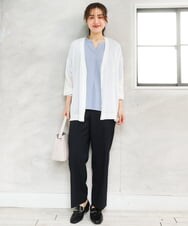 OLKFD23089 eur3(エウルキューブ) 【大きいサイズ】シア―スリーブカットソー ライトブルー