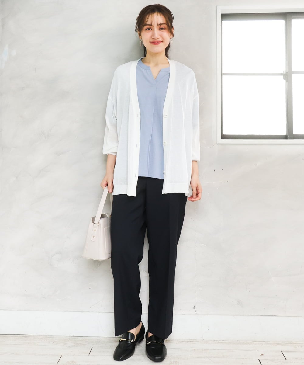 OLKFD23089 eur3(エウルキューブ) 【大きいサイズ】シア―スリーブカットソー ライトブルー