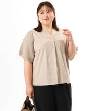 OLKFD23089 eur3(エウルキューブ) 【大きいサイズ】シア―スリーブカットソー グレージュ