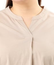 OLKFD23089 eur3(エウルキューブ) 【大きいサイズ】シア―スリーブカットソー グレージュ