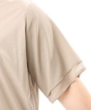 OLKFD23089 eur3(エウルキューブ) 【大きいサイズ】シア―スリーブカットソー グレージュ