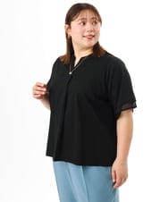 OLKFD23089 eur3(エウルキューブ) 【大きいサイズ】シア―スリーブカットソー ブラック