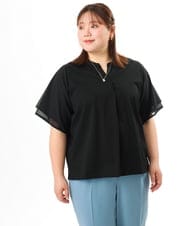 OLKFD23089 eur3(エウルキューブ) 【大きいサイズ】シア―スリーブカットソー ブラック