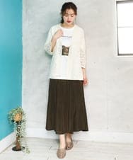 OLKFD24069 eur3(エウルキューブ) 【大きいサイズ/機能素材】フォトプリントTシャツ アイボリー