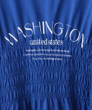OLKFD25069 eur3(エウルキューブ) 【大きいサイズ/機能素材】シャーリングロゴTシャツ ブルー
