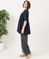 OLKFD25069 eur3(エウルキューブ) 【大きいサイズ/機能素材】シャーリングロゴTシャツ ネイビー