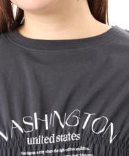OLKFD25069 eur3(エウルキューブ) 【大きいサイズ/機能素材】シャーリングロゴTシャツ ダークグレー