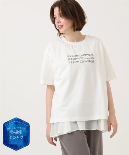 OLKGD26059 eur3 【大きいサイズ/機能素材】フロッキーロゴTシャツ