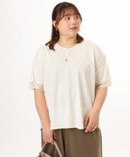 OLKGD33059 eur3(エウルキューブ) 【大きいサイズ】Vネック袖シア―トップス アイボリー