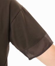 OLKGD33059 eur3(エウルキューブ) 【大きいサイズ】Vネック袖シア―トップス ダークグレー