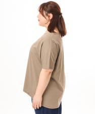 OLKGD34054 eur3(エウルキューブ) 【大きいサイズ/UVカット/接触冷感】コットンエンボスロゴＴシャツ モカ