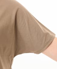 OLKGD34054 eur3(エウルキューブ) 【大きいサイズ/UVカット/接触冷感】コットンエンボスロゴＴシャツ モカ