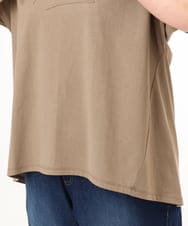 OLKGD34054 eur3(エウルキューブ) 【大きいサイズ/UVカット/接触冷感】コットンエンボスロゴＴシャツ モカ