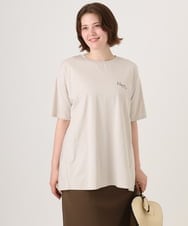 OLKID46069 eur3(エウルキューブ) 【大きいサイズ】バックフレアロゴTシャツ ベージュ