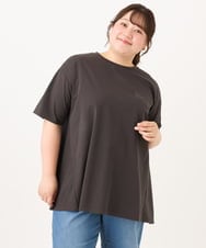OLKID46069 eur3(エウルキューブ) 【大きいサイズ】バックフレアロゴTシャツ ダークグレー