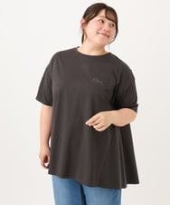 OLKID46069 eur3(エウルキューブ) 【大きいサイズ】バックフレアロゴTシャツ ダークグレー