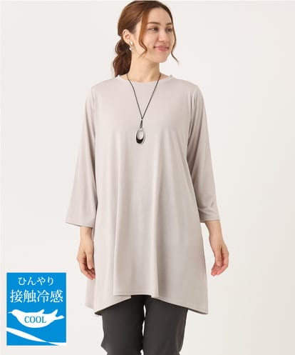 OLKJA04069 eur3 【大きいサイズ/UVカット/吸水速乾】接触冷感ジャージーチュニック