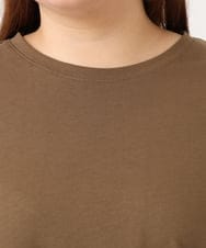 OLKJD04089 eur3(エウルキューブ) 【大きいサイズ/LAVEANGE×eur3】チュール切り替えジャージートップス モカ