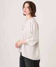 OLKJD05069 eur3(エウルキューブ) 【大きいサイズ】ドロップショルダーロゴTシャツ グレージュ