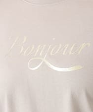 OLKJD05069 eur3(エウルキューブ) 【大きいサイズ】ドロップショルダーロゴTシャツ グレージュ