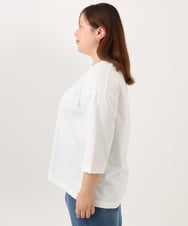 OLKJD05069 eur3(エウルキューブ) 【大きいサイズ】ドロップショルダーロゴTシャツ ホワイト