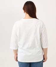 OLKJD05069 eur3(エウルキューブ) 【大きいサイズ】ドロップショルダーロゴTシャツ ホワイト