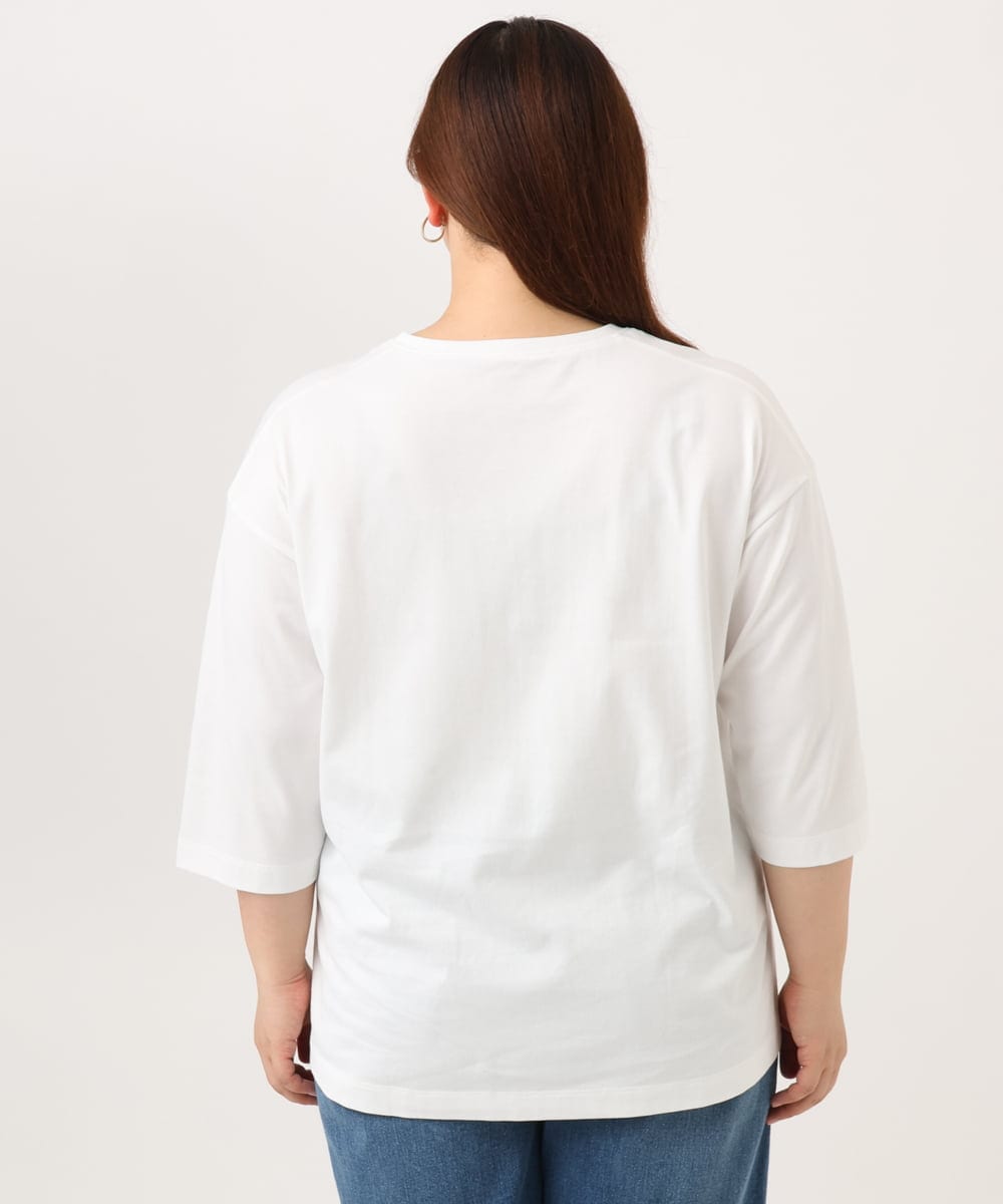 OLKJD05069 eur3(エウルキューブ) 【大きいサイズ】ドロップショルダーロゴTシャツ ホワイト