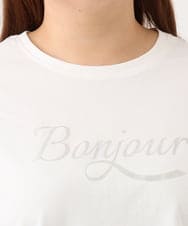 OLKJD05069 eur3(エウルキューブ) 【大きいサイズ】ドロップショルダーロゴTシャツ ホワイト