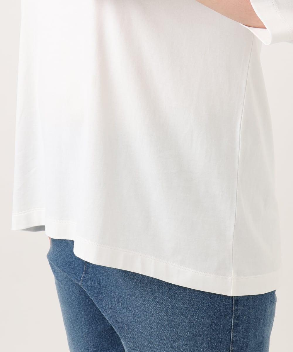 OLKJD05069 eur3(エウルキューブ) 【大きいサイズ】ドロップショルダーロゴTシャツ ホワイト