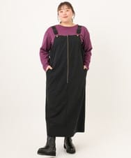 OLKKD09064 eur3(エウルキューブ) 【大きいサイズ】ドロップショルダーロゴTシャツ ワイン