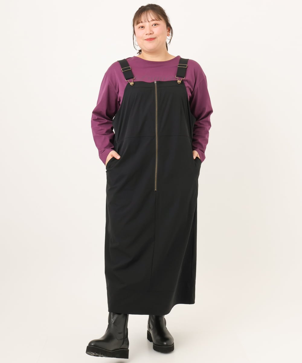 OLKKD09064 eur3(エウルキューブ) 【大きいサイズ】ドロップショルダーロゴTシャツ ワイン