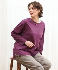 OLKKD09064 eur3(エウルキューブ) 【大きいサイズ】ドロップショルダーロゴTシャツ ワイン