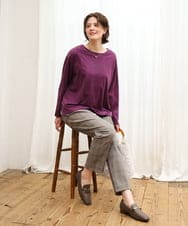 OLKKD09064 eur3(エウルキューブ) 【大きいサイズ】ドロップショルダーロゴTシャツ ワイン