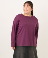 OLKKD09064 eur3(エウルキューブ) 【大きいサイズ】ドロップショルダーロゴTシャツ ワイン