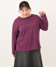 OLKKD09064 eur3(エウルキューブ) 【大きいサイズ】ドロップショルダーロゴTシャツ ワイン