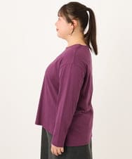 OLKKD09064 eur3(エウルキューブ) 【大きいサイズ】ドロップショルダーロゴTシャツ ワイン