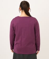 OLKKD09064 eur3(エウルキューブ) 【大きいサイズ】ドロップショルダーロゴTシャツ ワイン