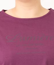 OLKKD09064 eur3(エウルキューブ) 【大きいサイズ】ドロップショルダーロゴTシャツ ワイン