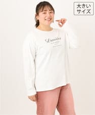 OLKKD09064 eur3(エウルキューブ) 【大きいサイズ】ドロップショルダーロゴTシャツ ホワイト