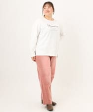 OLKKD09064 eur3(エウルキューブ) 【大きいサイズ】ドロップショルダーロゴTシャツ ホワイト