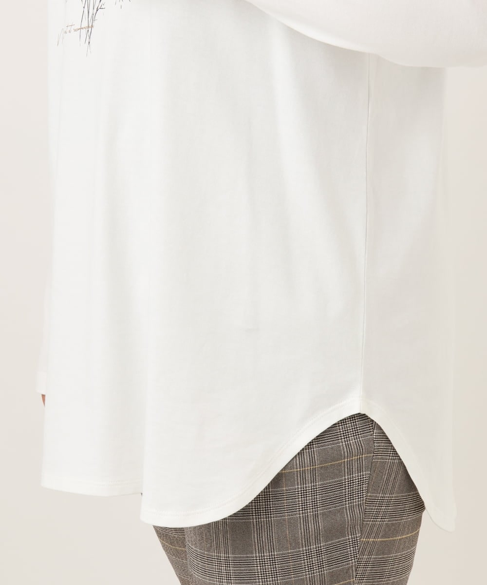 OLKKD10064 eur3(エウルキューブ) 【大きいサイズ】プリント長袖Tシャツ ホワイト