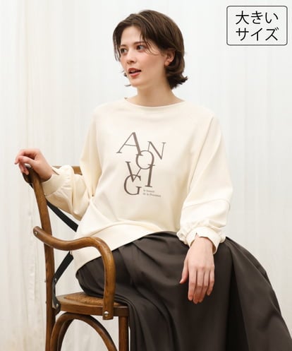 OLKKD23069 eur3 【大きいサイズ】ジョーゼットダンボールロゴプルオーバー