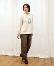 OLKKD23069 eur3(エウルキューブ) 【大きいサイズ】ジョーゼットダンボールロゴプルオーバー アイボリー