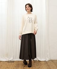 OLKKD23069 eur3(エウルキューブ) 【大きいサイズ】ジョーゼットダンボールロゴプルオーバー アイボリー