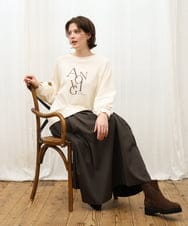 OLKKD23069 eur3(エウルキューブ) 【大きいサイズ】ジョーゼットダンボールロゴプルオーバー アイボリー