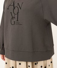 OLKKD23069 eur3(エウルキューブ) 【大きいサイズ】ジョーゼットダンボールロゴプルオーバー ダークグレー