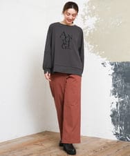 OLKKD23069 eur3(エウルキューブ) 【大きいサイズ】ジョーゼットダンボールロゴプルオーバー ダークグレー