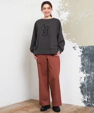 OLKKD23069 eur3(エウルキューブ) 【大きいサイズ】ジョーゼットダンボールロゴプルオーバー ダークグレー